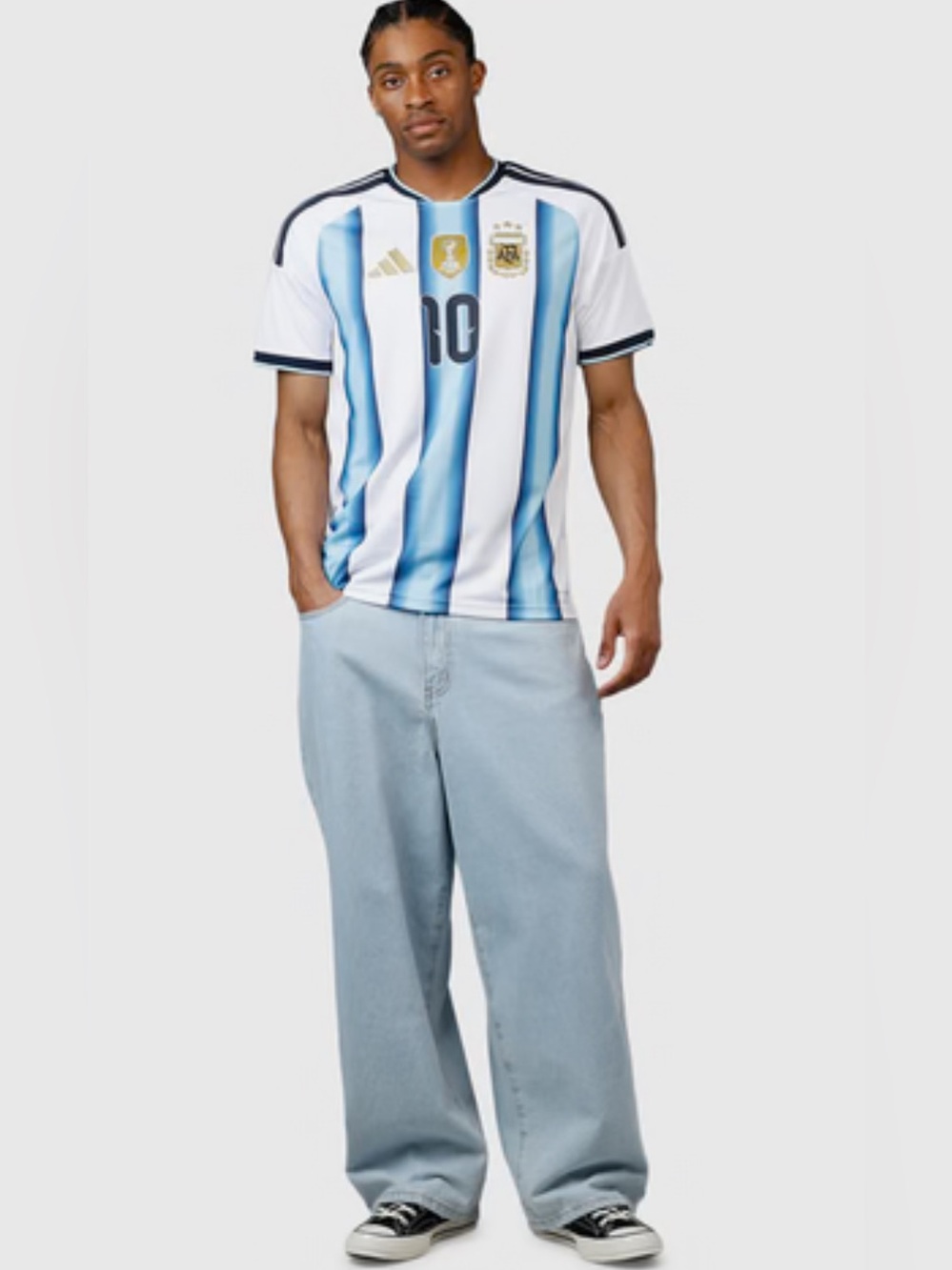 Adida’s Men’s Lionel Messe #10 Argentina 2026 FIFA WORLD CUP JERSEY -Small Slim